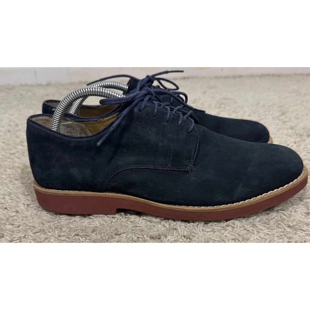 Brooks Brothers Classic Oxford Lace Up Blue Suede Shoes Men's 9.5 D Preppy Work